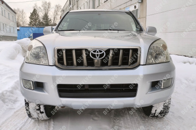 Утеплитель радиатора для Toyota Land Cruiser Prado (J120), 2002-2009, экокожа черная 
