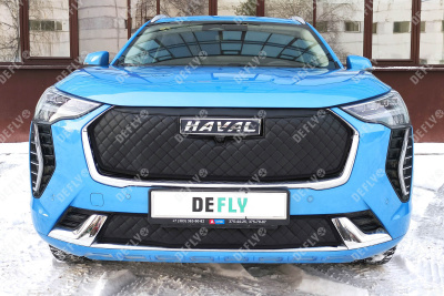 Утеплитель радиатора для Haval Jolion, 2020-2024, экокожа черная