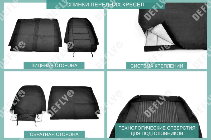 Чехлы на сиденья ГАЗель Бизнес, 2010-2017, дополнительная боковая поддержка, жаккард черный/серый