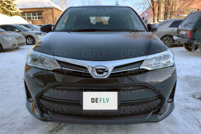 Утеплитель радиатора для Toyota Corolla Fielder (E160), 2017-2025, 2-й рестайлинг, экокожа черная