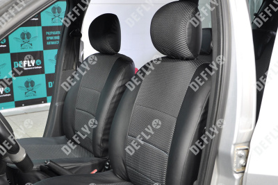 Чехлы на сиденья Lada Largus, 2012-2021, компактвэн (5 мест), задний ряд 60/40, экокожа черная/жаккард 