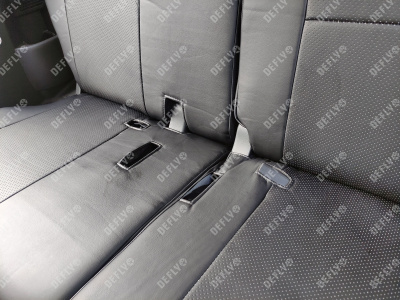 Чехлы на сиденья Toyota Tank/Roomy, Daihatsu Thor, Subaru Justy, 2016-2020, вырезы для столиков, экокожа черная