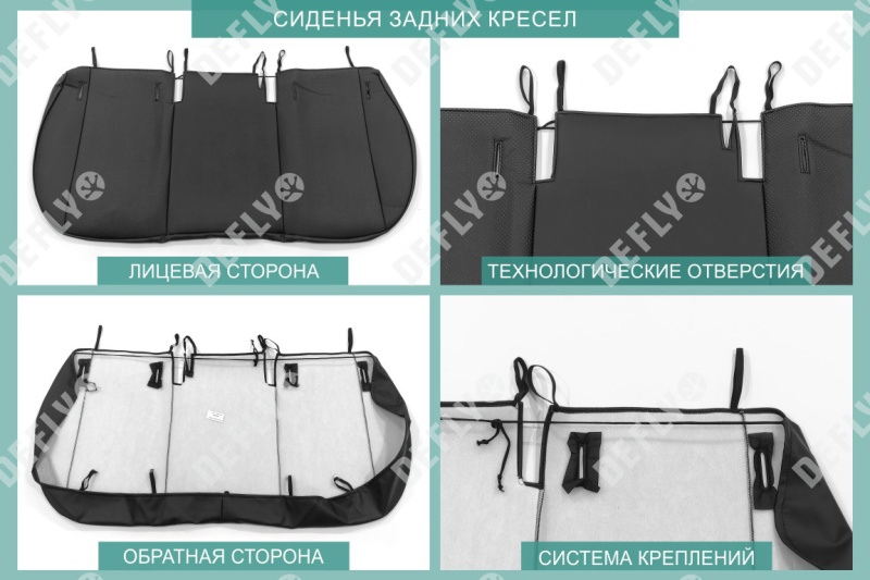 Чехлы на сиденья Volkswagen Polo, 2020-2022, без подлокотника, экокожа черная