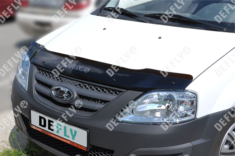 Дефлектор капота Lada Largus, 2012-2021, еврокрепеж