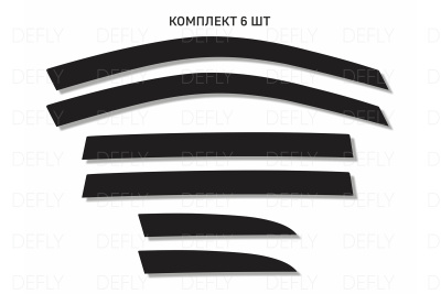 Дефлекторы окон 2D Toyota Ipsum/Gaia (SXM10), 1996-2004, комплект 6 шт.