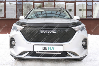 Утеплитель радиатора для Haval M6, 2021-н.в., экокожа черная