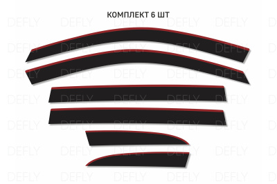 Дефлекторы окон 2D Toyota Ipsum/Gaia (SXM10), 1996-2004, комплект 6 шт.