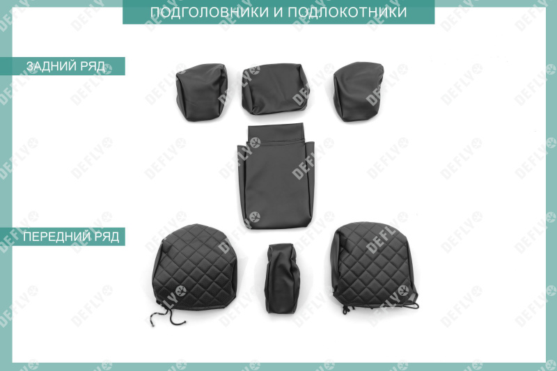 Чехлы на сиденья Honda Insight, 2009-2014, экокожа черная/ромб перфорация