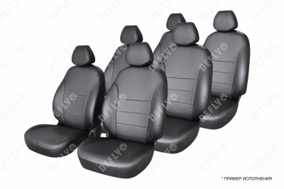 Чехлы на сиденья Honda Freed (GB3, GB4), 2011-2016, рестайлинг, 6 мест, капитанские кресла, экокожа черная