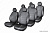 Чехлы на сиденья Honda Freed (GB3, GB4), 2011-2016, рестайлинг, 6 мест, капитанские кресла, экокожа черная