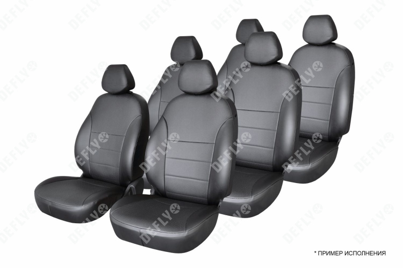 Чехлы на сиденья Mitsubishi Delica, 1994-2007, 6 мест, капитанские кресла, экокожа черная