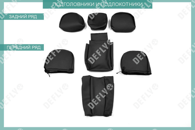 Чехлы на сиденья Mitsubishi Outlander, 2005-2012, экокожа черная