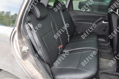 Чехлы на сиденья Лада Гранта 2, 2018-н.в., задний ряд 60/40, экокожа черная