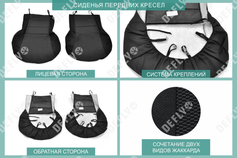 Чехлы на сиденья Hyundai Solaris, 2010-2017, седан, задний ряд 60/40, жаккард 