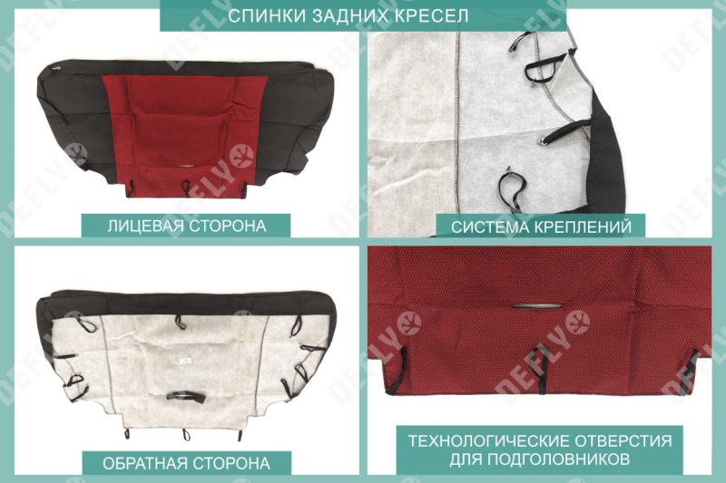 Чехлы на сиденья Lada Niva 4x4 (2121), 2006-2019, 3 двери, дополнительная боковая поддержка, жаккард черный/красный