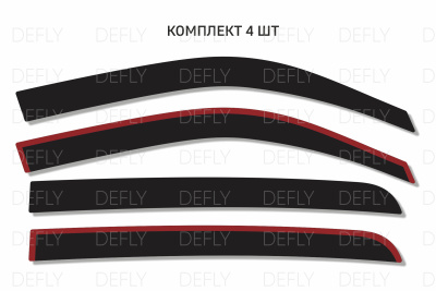 Дефлекторы окон 2D RAM 1500 (TD), 2018-н.в., комплект 4 шт.