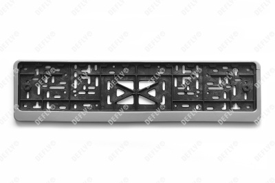 Рамка для номера автомобиля с защелкой, пластиковая, серая 