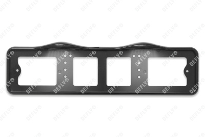 Рамка для номера автомобиля с верхней LED подсветкой, пластиковая, черная 