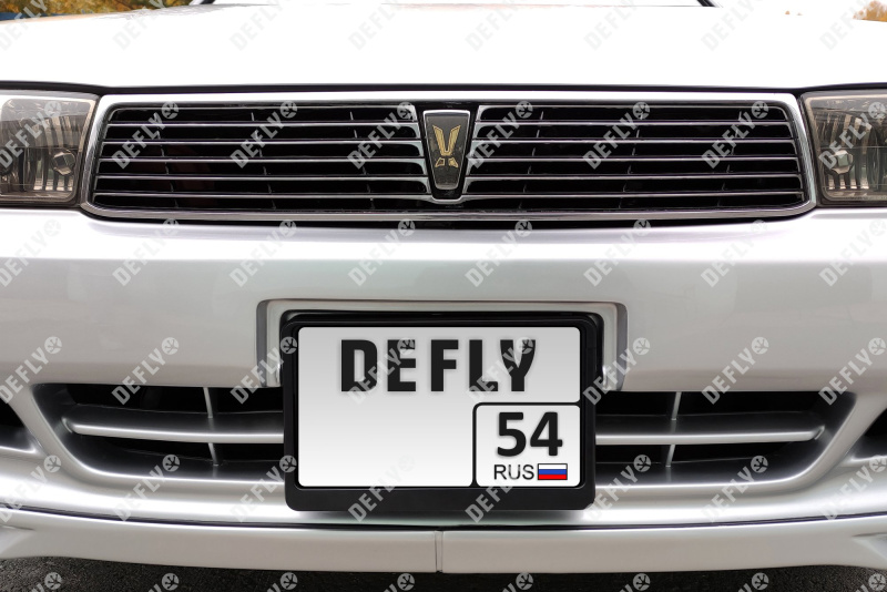 Рамка для номера автомобиля квадратная с защелкой, пластиковая, черная, 2 шт 