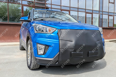 Утеплитель радиатора универсальный, размер L, экокожа черная 