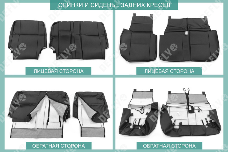 Чехлы на сиденья Lexus LX470, 1998-2007, 7 мест, экокожа черная