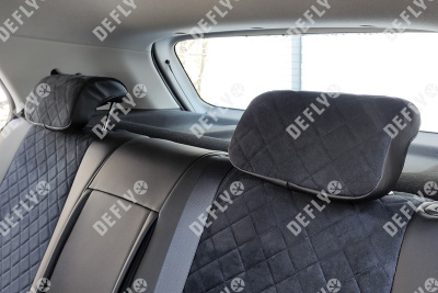 Чехлы на сиденья Hyundai Creta (SU2), 2020-2022, экокожа черная/замша черная ромб 