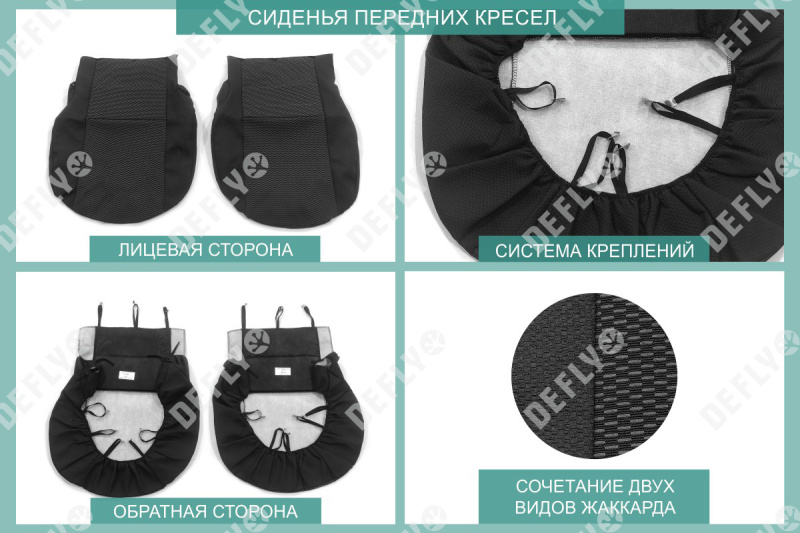 Чехлы на сиденья Renault Sandero, 2012-2022, жаккард 