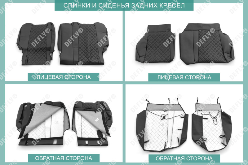 Чехлы на сиденья Honda Fit Shuttle, 2011-2015, экокожа черная/ромб перфорация
