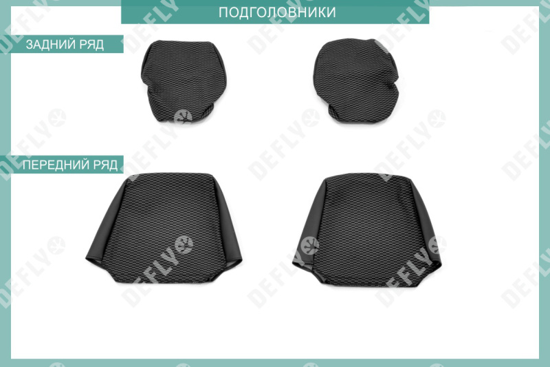 Чехлы на сиденья Chevrolet Niva, 2002-2014, экокожа черная/жаккард 