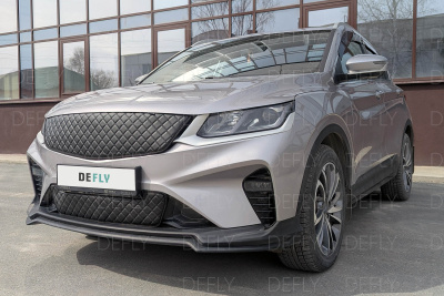 Утеплитель радиатора для Geely Coolray, Belgee X50, 2018-н.в., до рестайлинга, экокожа черная