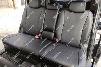 Чехлы на сиденья Toyota Wish (XE20), 2009-2017, 7 мест, экокожа черная