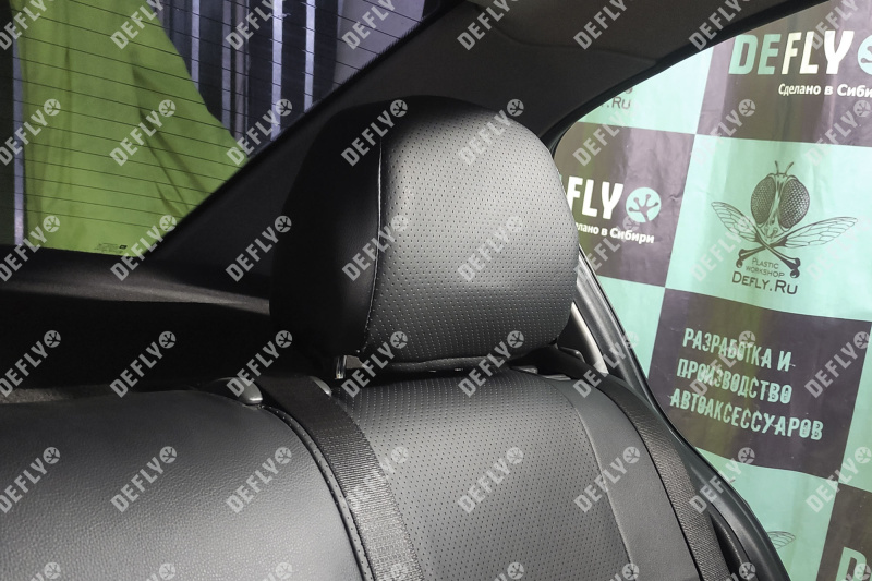 Чехлы на сиденья Opel Astra (H), 2004-2011, седан, хэтчбек, без подлокотника, экокожа черная