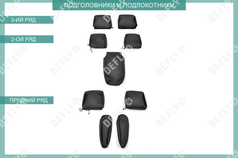 Чехлы на сиденья Toyota Ipsum/Picnic (ACM20), 2001-2009, 7 мест, второй ряд 60/40, экокожа черная