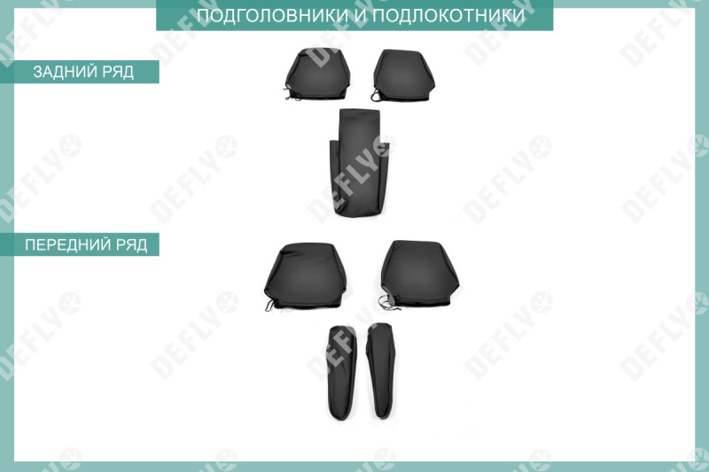 Чехлы на сиденья Honda CR-V (RD4-RD7), 2001-2006, экокожа черная