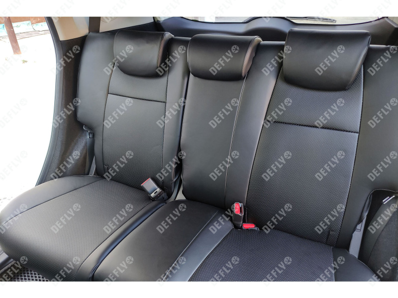 Чехлы на сиденья Honda Fit (GP, GK), 2013-2020, экокожа черная