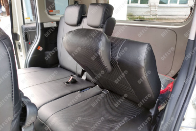 Чехлы на сиденья Toyota Tank/Roomy, Daihatsu Thor, Subaru Justy, 2016-2020, без спинок-столиков, экокожа черная