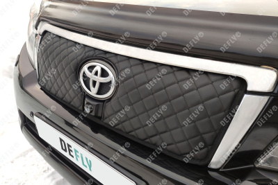 Утеплитель радиатора для Toyota Land Cruiser Prado (J150), 2009-2013, экокожа черная 