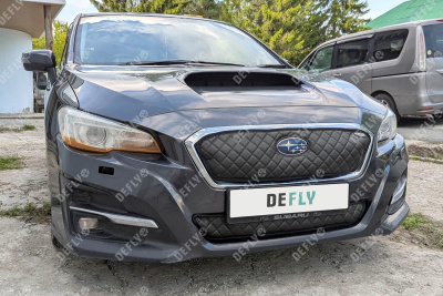 Утеплитель радиатора для Subaru Levorg (VM), 2017-2020, GT, рестайлинг, экокожа черная 