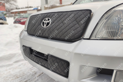 Утеплитель радиатора для Toyota Land Cruiser Prado (J120), 2002-2009, экокожа черная 