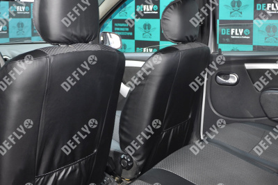 Чехлы на сиденья Lada Largus, 2012-2021, компактвэн (5 мест), задний ряд 60/40, экокожа черная/жаккард 