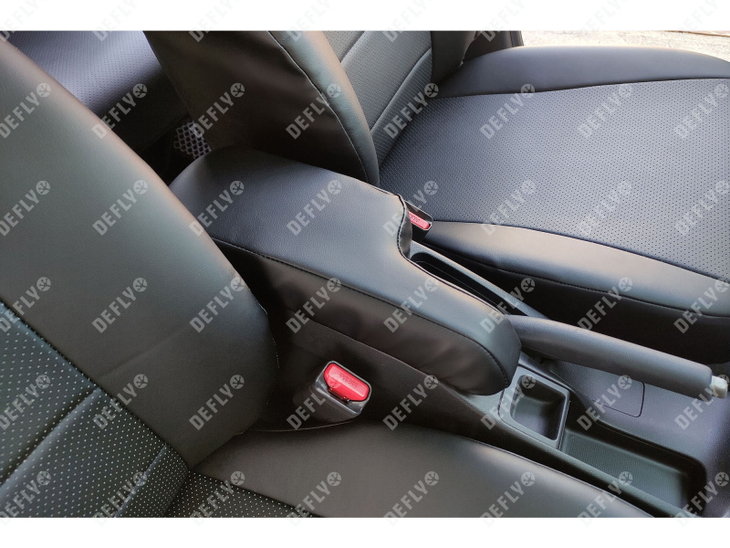 Чехлы на сиденья Honda Fit (GP, GK), 2013-2020, экокожа черная