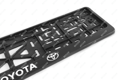Рамка для номера автомобиля с защелкой, пластиковая, черная, TOYOTA серебро 