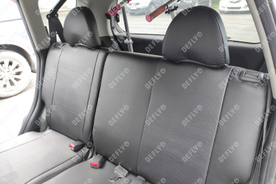 Чехлы на сиденья Honda Fit (GD), 2001-2007, экокожа черная