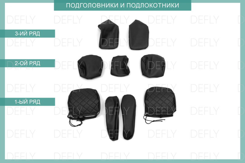 Чехлы на сиденья Toyota Wish (XE10), 2003-2009, 7 мест, экокожа черная/ромб перфорация