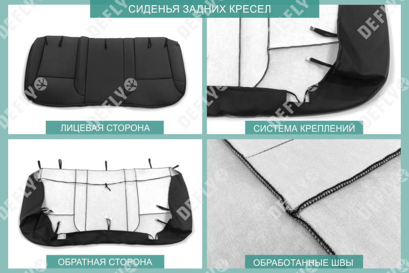 Чехлы на сиденья Renault Sandero, 2012-2022, экокожа черная