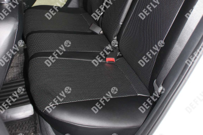 Чехлы на сиденья Hyundai Solaris, 2017-2022, экокожа черная