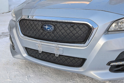 Утеплитель радиатора для Subaru Levorg (VM), 2014-2017, комплектация GT, экокожа черная