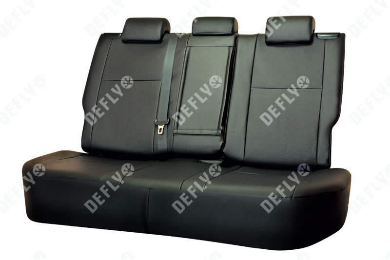 Чехлы на сиденья Toyota Auris, 2012-2015, задний ряд 60/40, экокожа черная/жаккард 