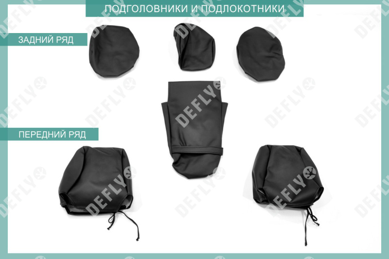 Чехлы на сиденья Ford Focus 3, 2010-2019, Trend Sport, Titanium, экокожа черная/жаккард 