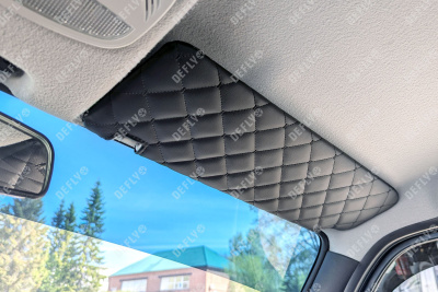 Чехлы на солнцезащитные козырьки Lada Niva 4x4, с 2019г., экокожа черная, комплект 2 шт.